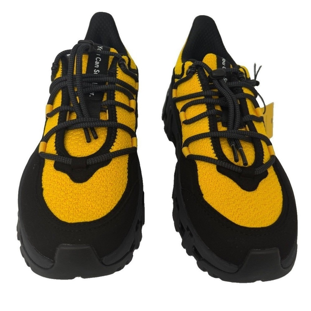 P448 Women's Monalea Vibram EcoStep Black/Yellow Sneakers Size 8 New